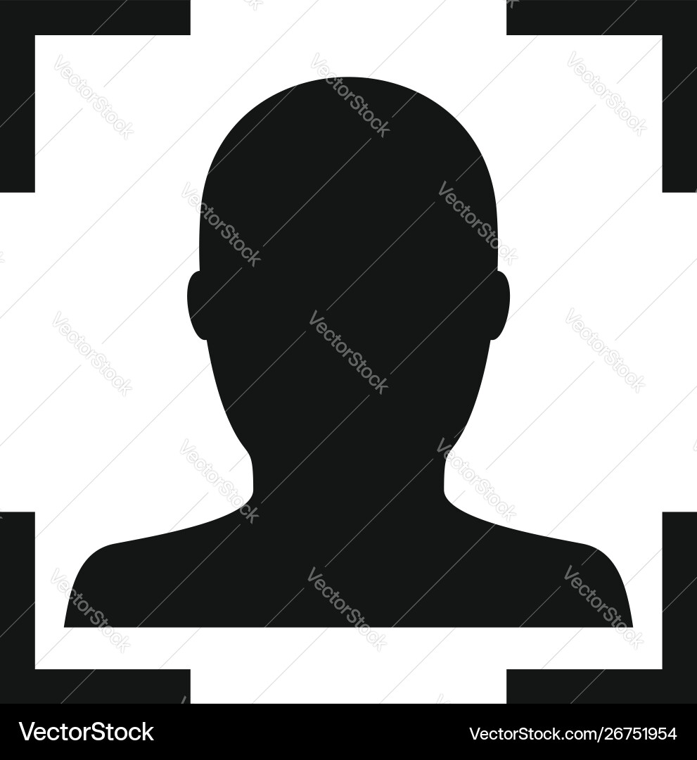 Electronic face recognition icon simple style Electronic face recognition icon simple style vector image