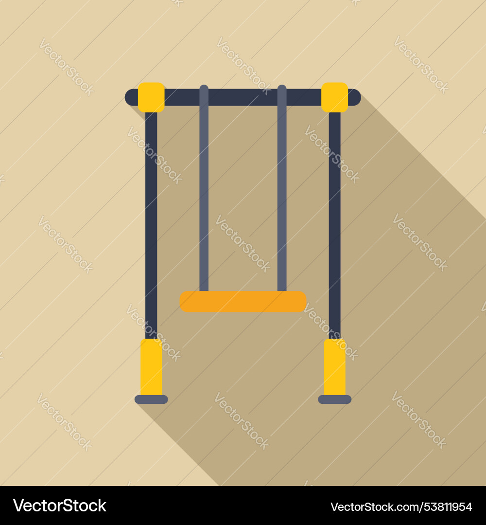 Empty swingset hanging on playground with long Empty swingset hanging on playground with long vector image
