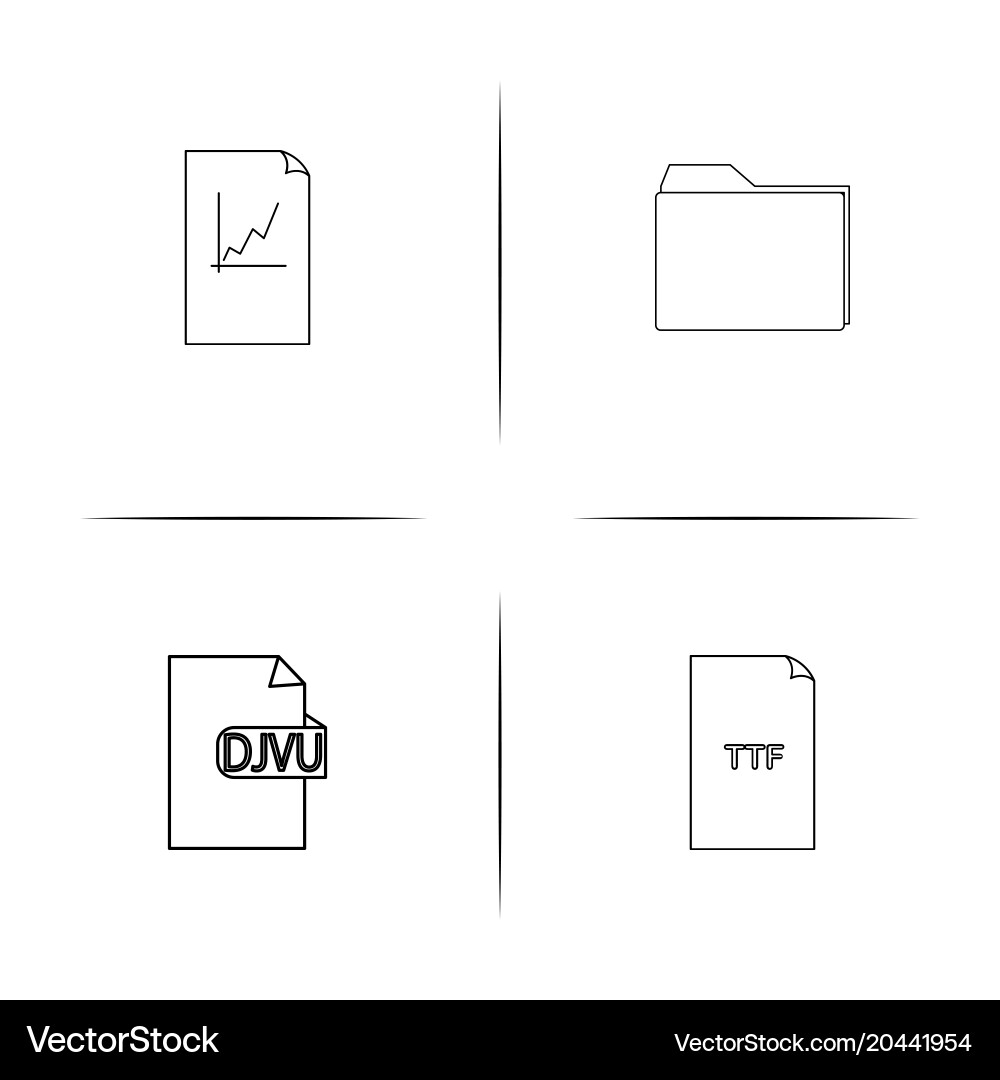 Files and folders sign simple linear icon Vector Image