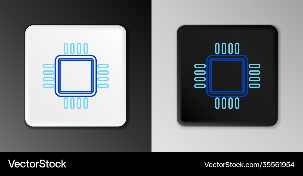 Line computer processor with microcircuits cpu Line computer processor with microcircuits cpu Vector Image