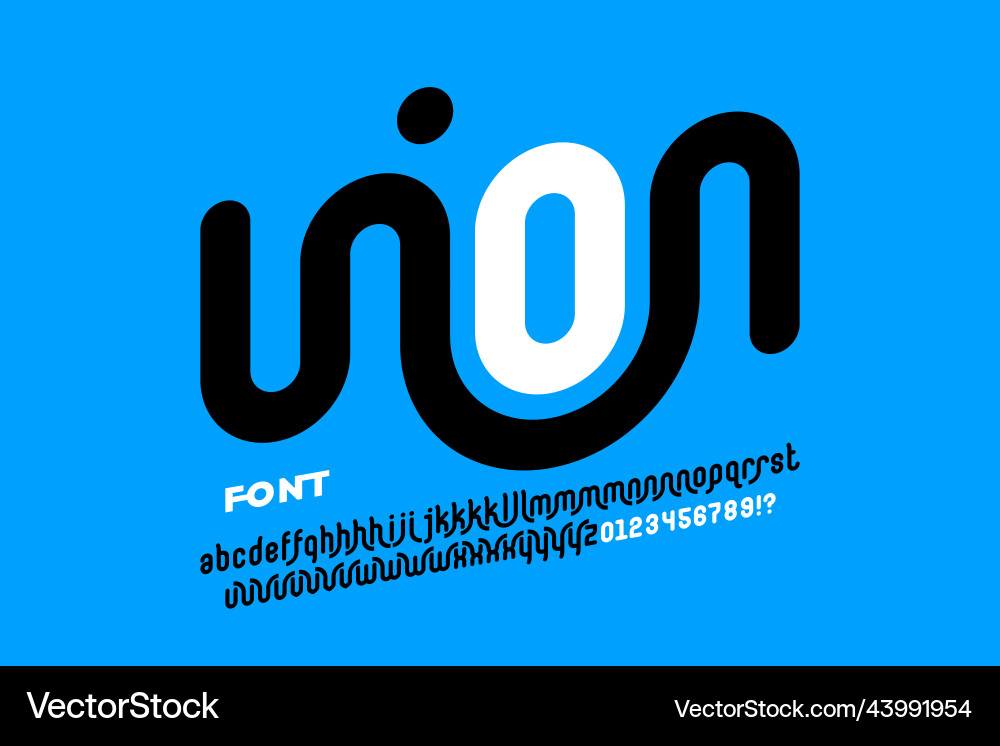 Linked letters font design union alphabet vector image