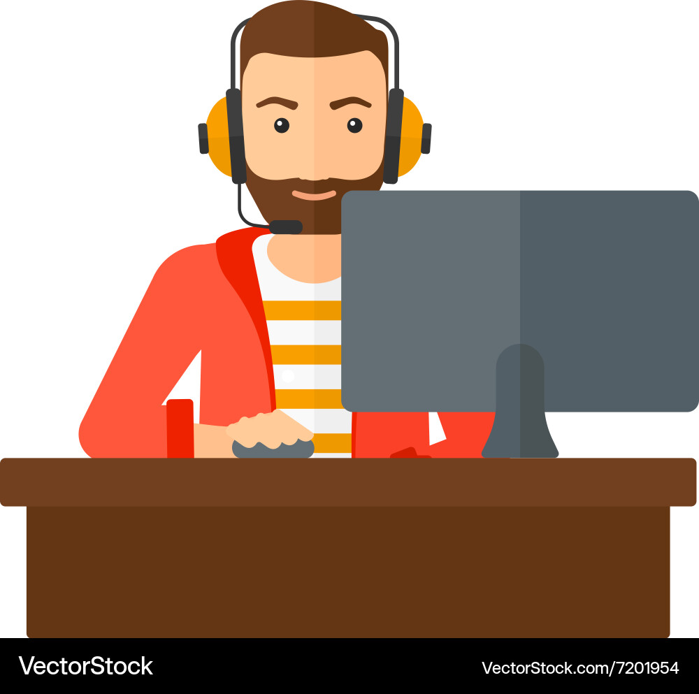 Man playing video game vector image