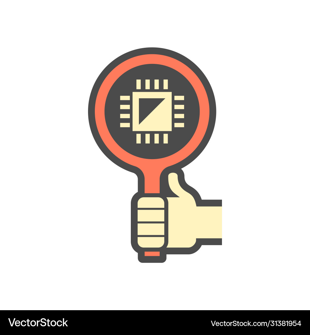 Microchip testing icon Microchip testing icon vector image