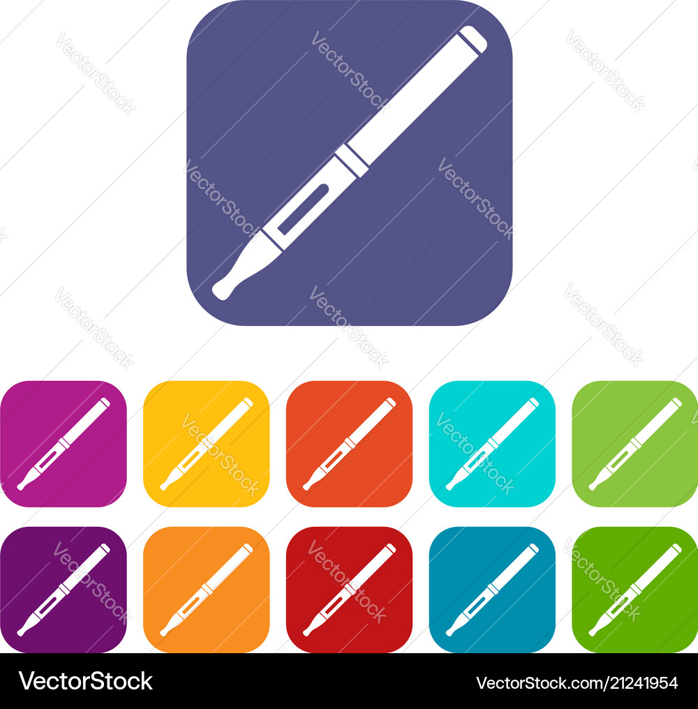 Mod and clearomizer in the kit icons set Vector Image