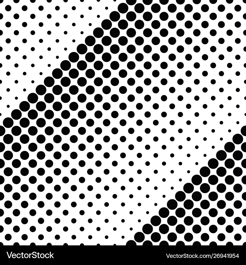 Monochrome seamless circle pattern background vector image