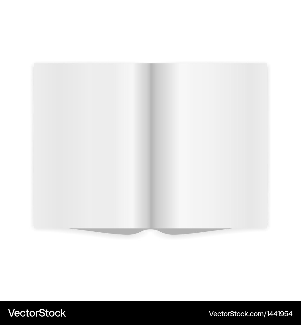 Open Book with White Pages Vector Image