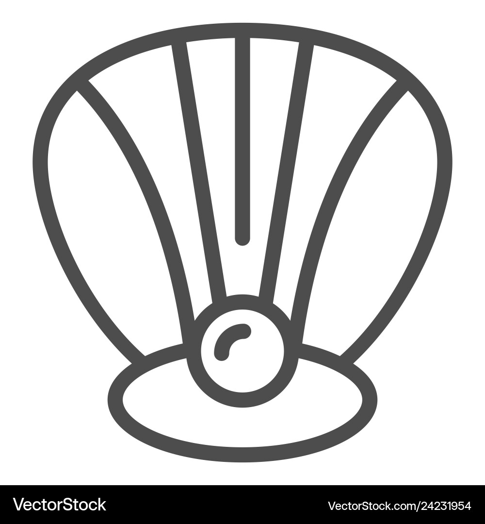 Perl in a shell line icon clam Perl in a shell line icon clam vector image