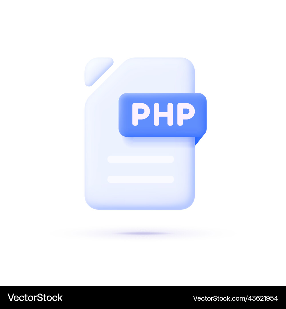 Php-Datei im 3D-Stil auf weißem Hintergrund Php-Datei im 3D-Stil auf weißem Hintergrund vektorbild