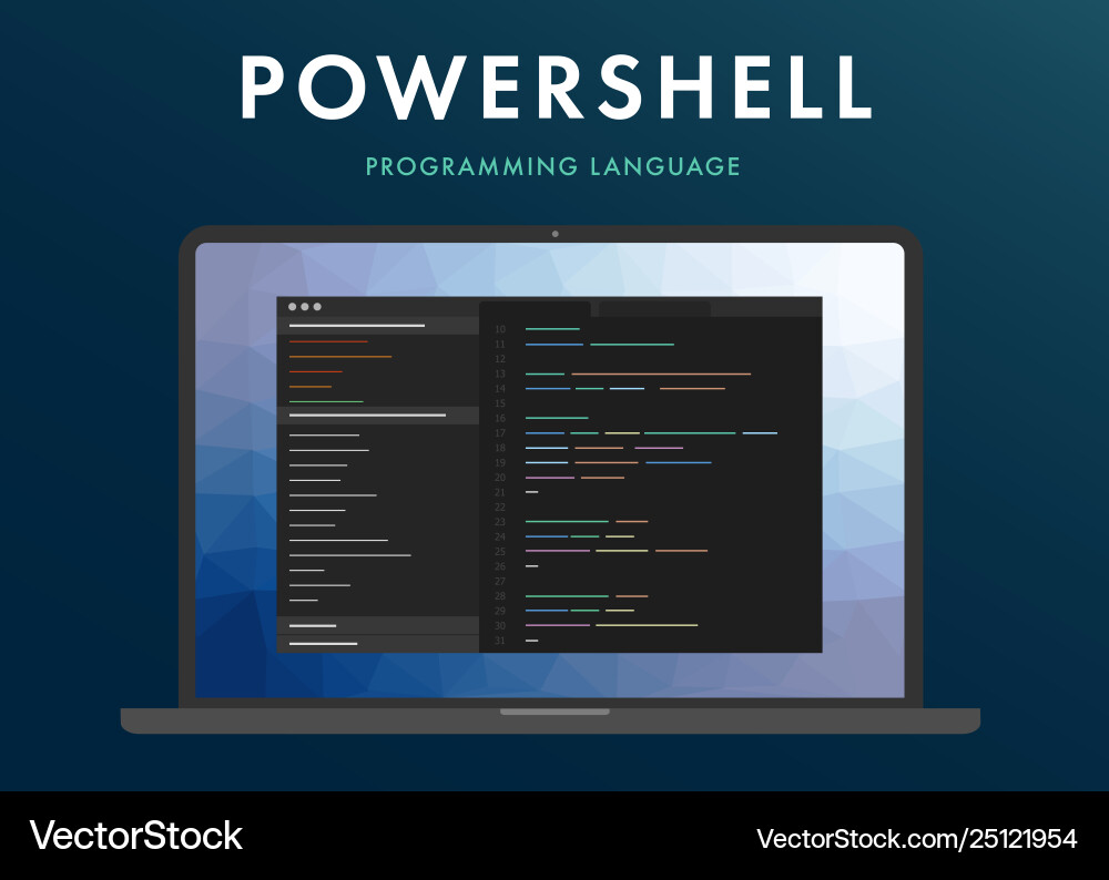 Programmiersprache Powershell vektorbild