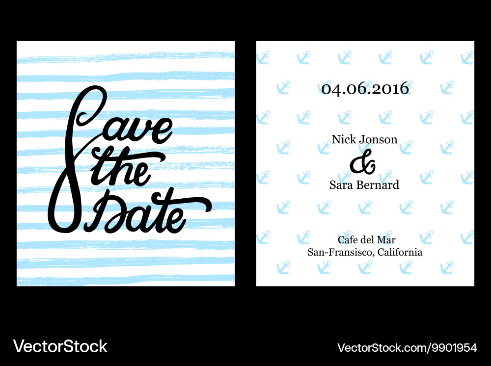 Save the date invitation card design vector image