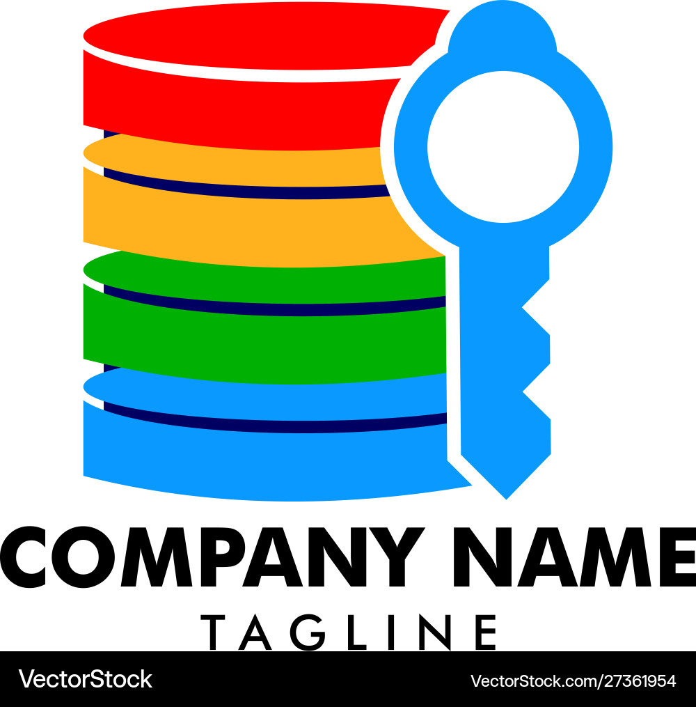 Server key icon logo design element Server key icon logo design element Vector Image