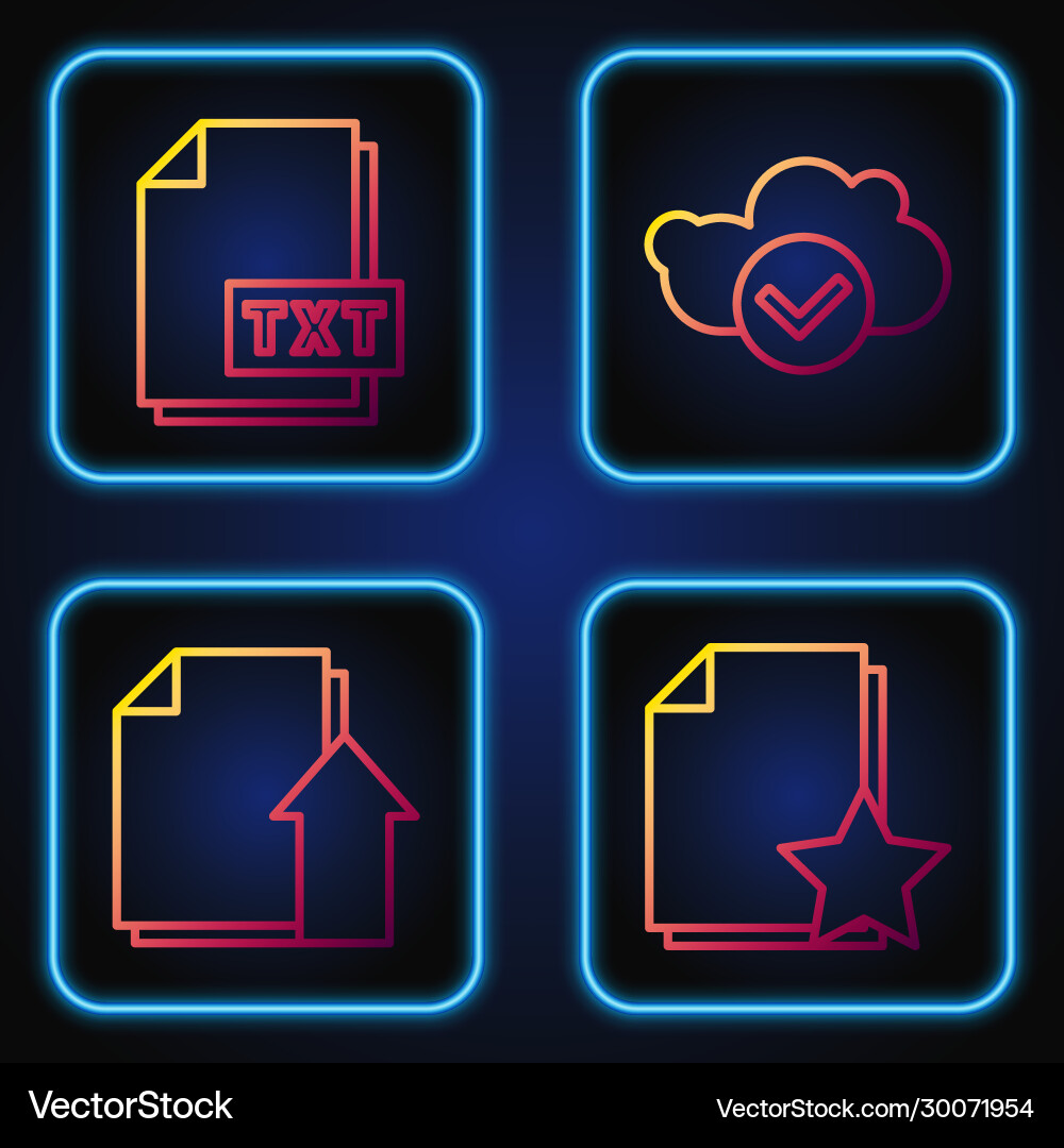 Set line document with star upload file Set line document with star upload file vector image