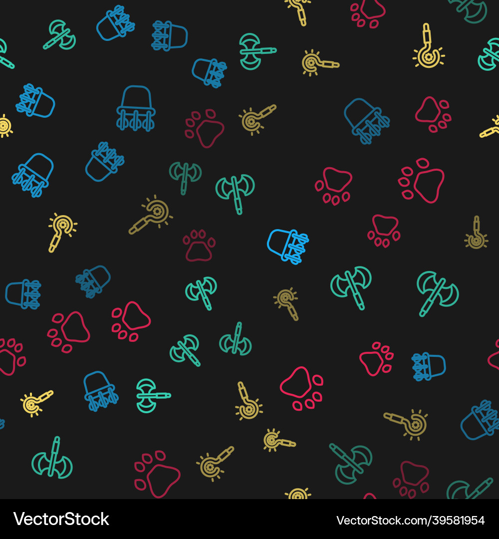 Set line quiver with arrows medieval poleaxe Vector Image