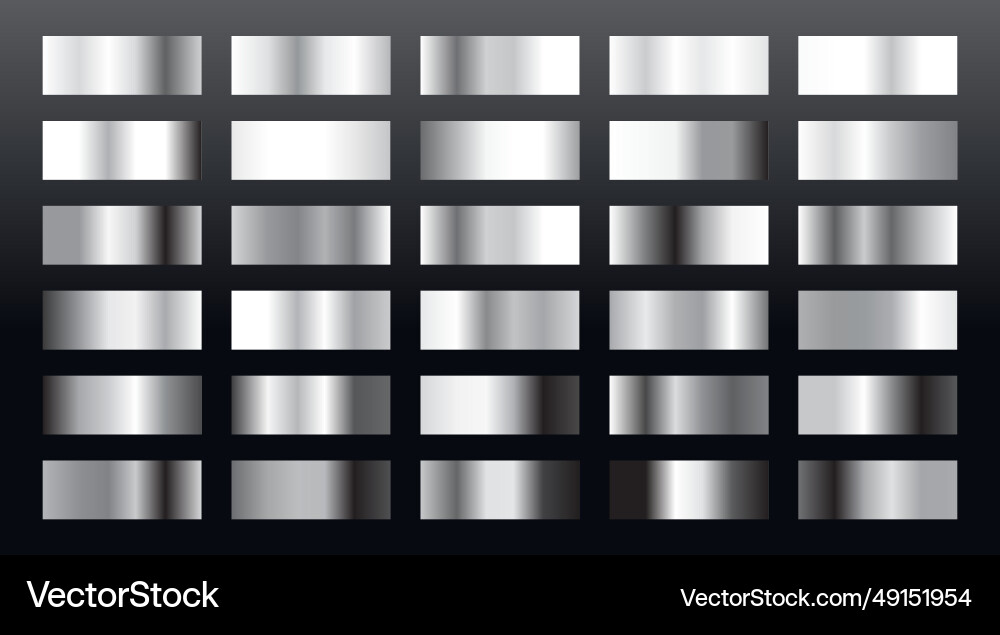 Set of metallic color palette backdrop for uiux Vector Image