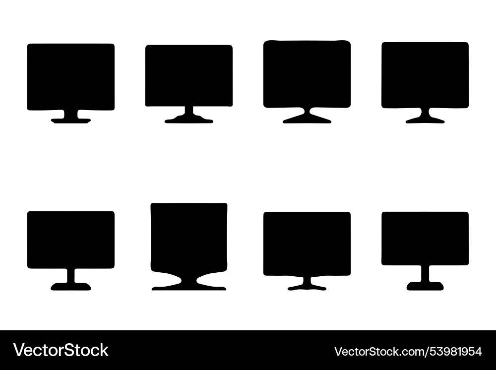 Simple computer monitor set design Vector Image