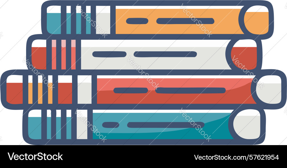 Stack of books knowledge and learning design vector image