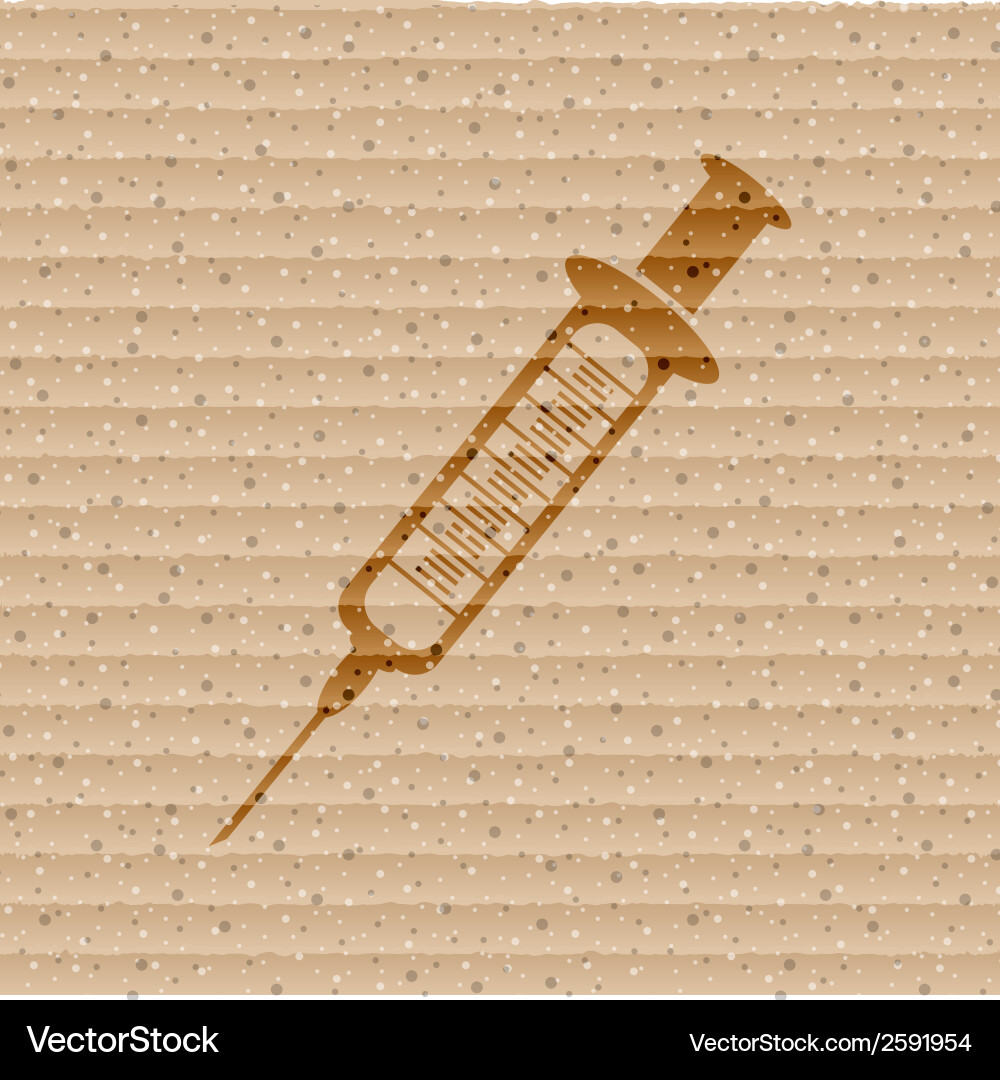 Syringe flat modern web button and space for your vector image