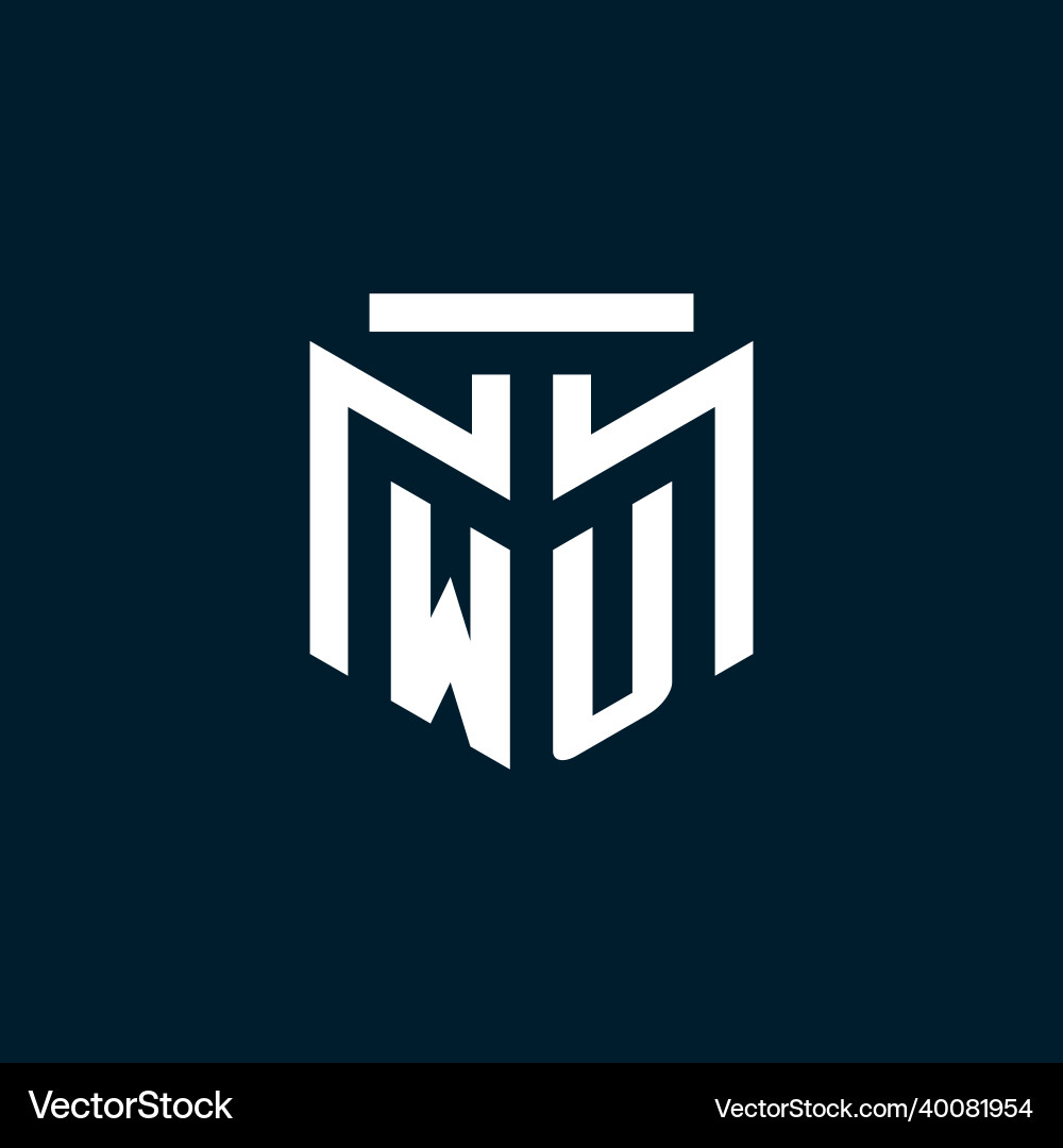 Wu monogram initial logo with abstract geometric Wu monogram initial logo with abstract geometric vector image
