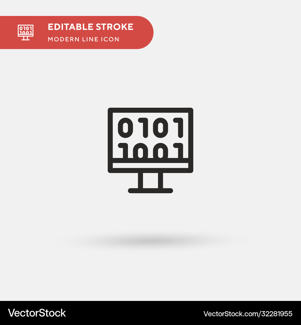 Binary code simple icon Binary code simple icon Vector Image