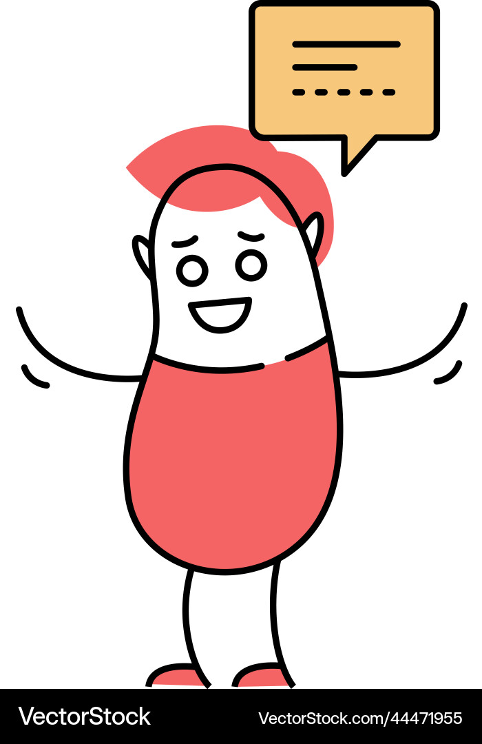 Character talk icon speech bubble dialog vector image