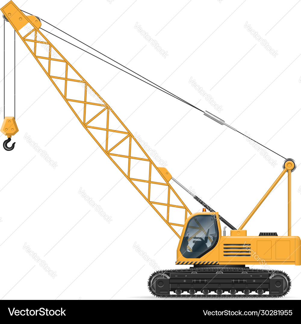 Construction Crane - Side View vector image