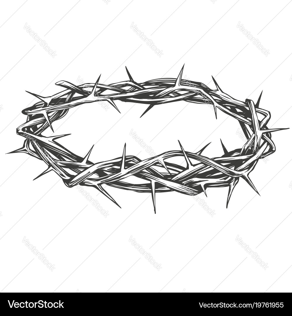 Crown of Thorns - Religious Symbol – Royalty-Free Vector | VectorStock, image size:1000x1080