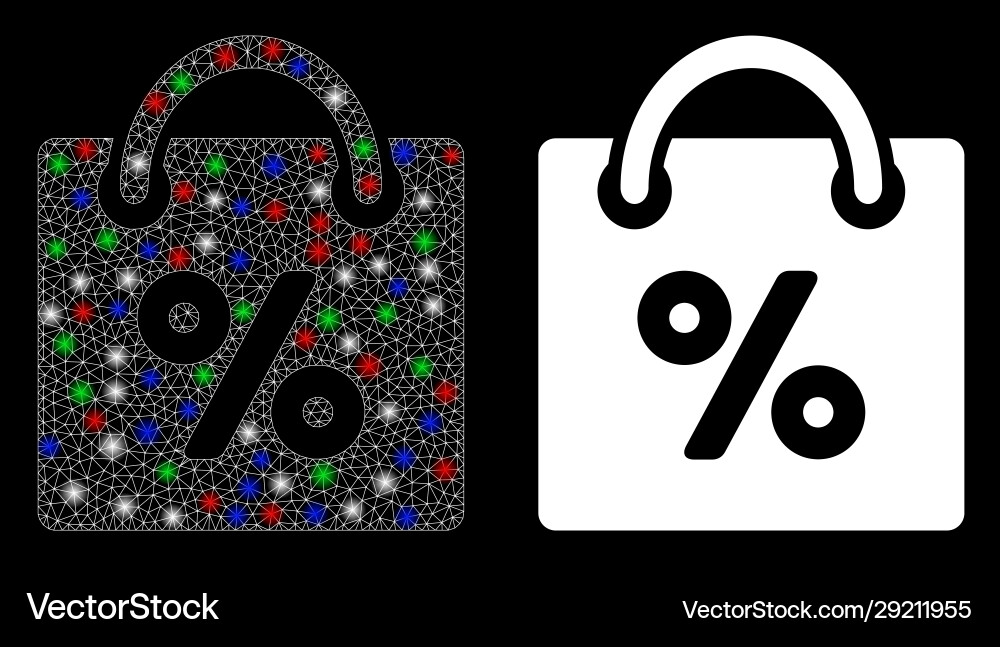 Glossy mesh 2d shopping discount with flare spots Glossy mesh 2d shopping discount with flare spots vector image