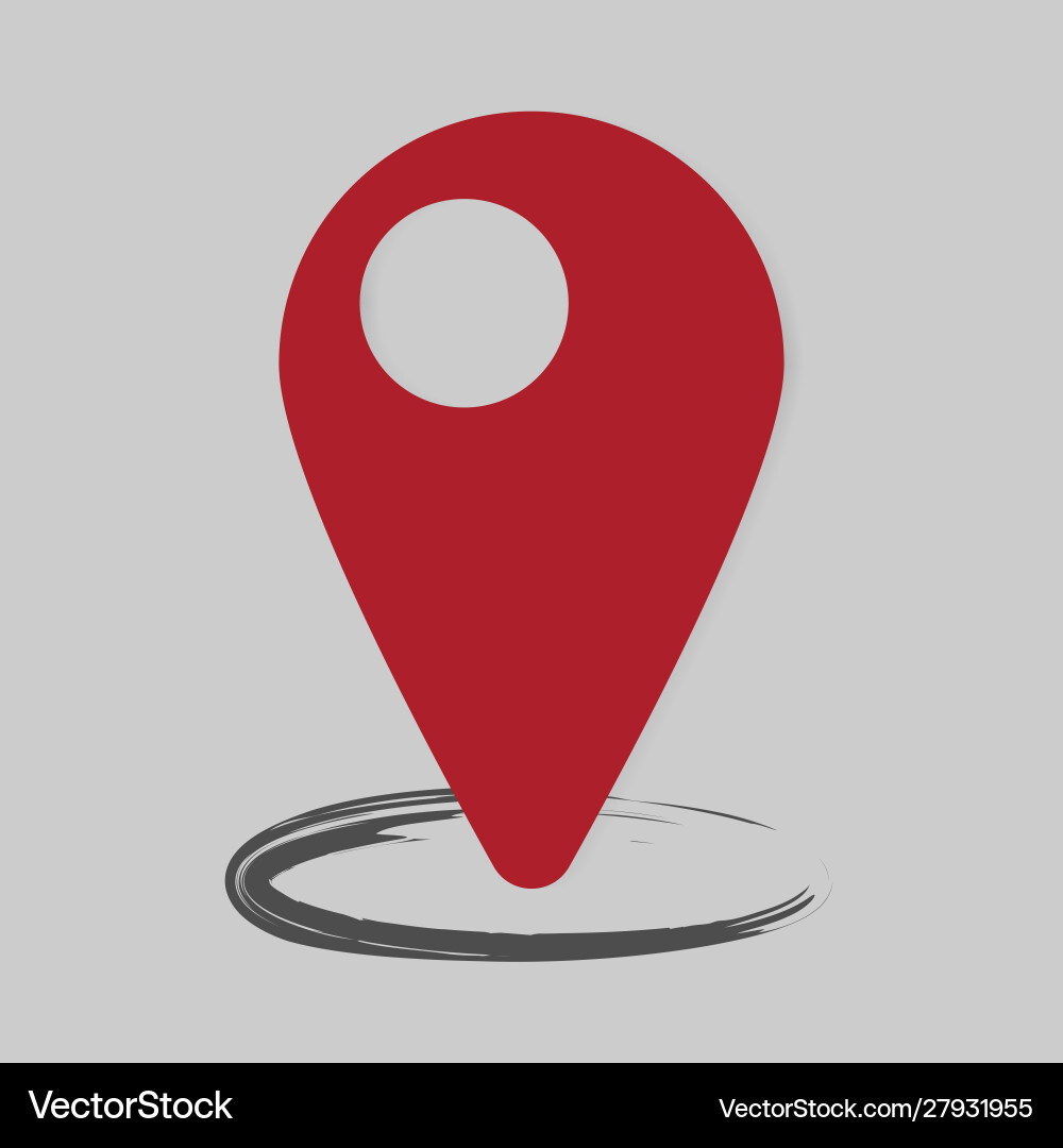 Image positioning on map mark gps icon red Vector Image
