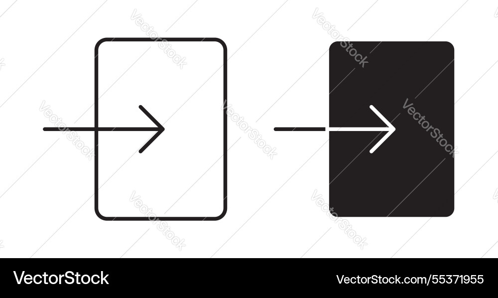 Log out icon set in thin line for web vector image