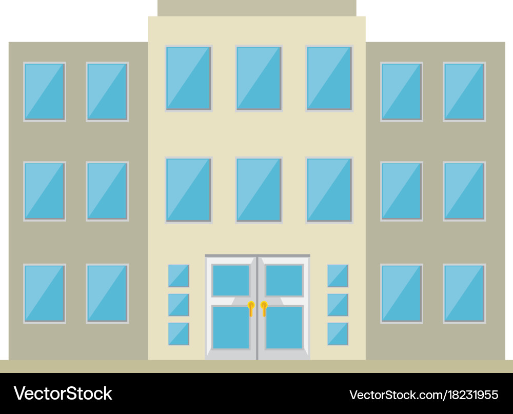 Modern Building Front Icon vector image