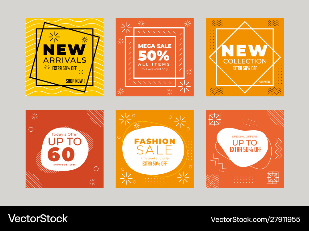 Modern sale banner for social media template- vect vector image