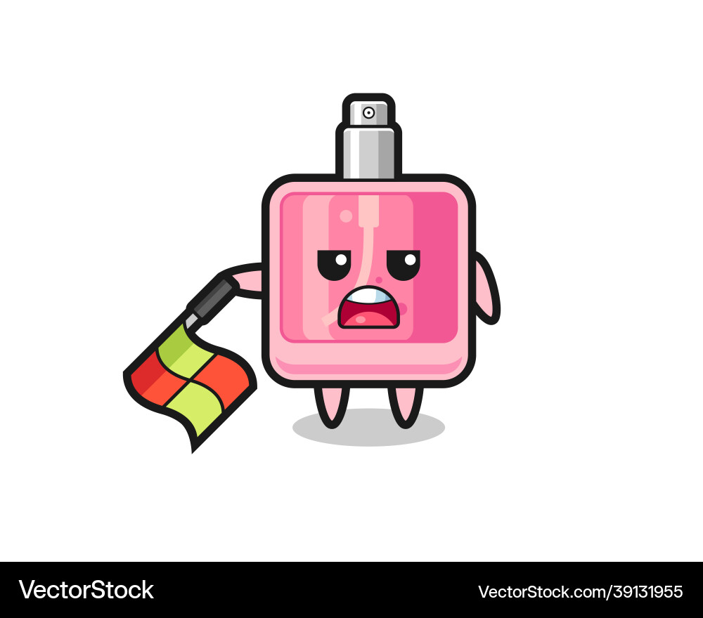 Perfume character as line judge hold the flag Perfume character as line judge hold the flag vector image