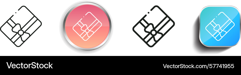 Present icon thin linear regular and button style vector image