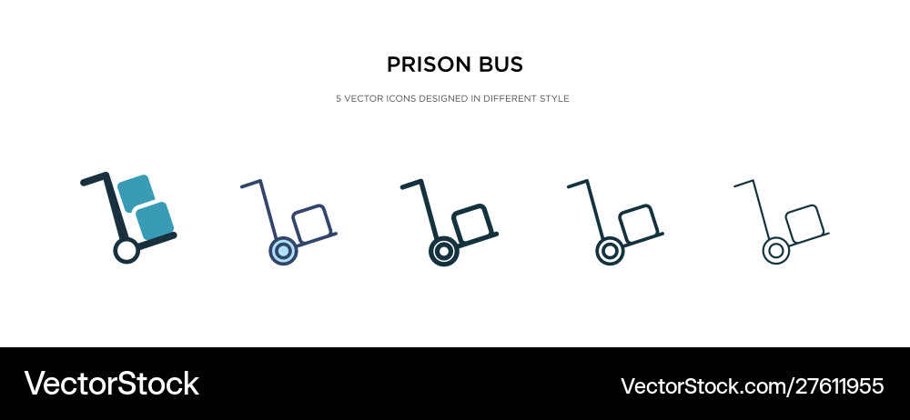 Prison bus icon in different style two colored vector image
