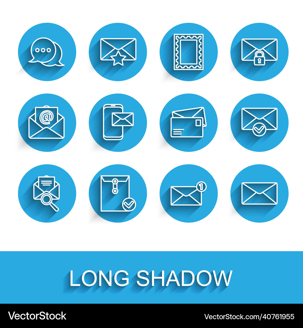 Set line envelope with magnifying glass and check Set line envelope with magnifying glass and check vector image