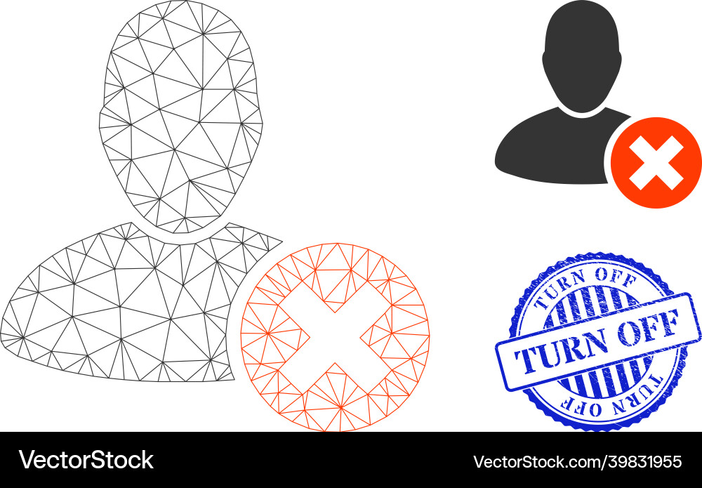Turn off textured stamp and web mesh delete user Turn off textured stamp and web mesh delete user vector image