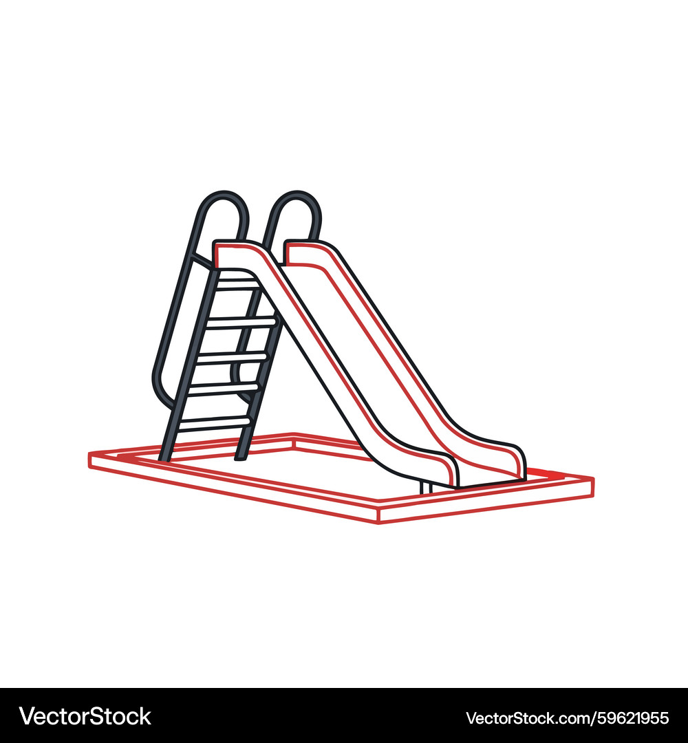 White and Red Slide with Ladder Royalty Free Vector Image