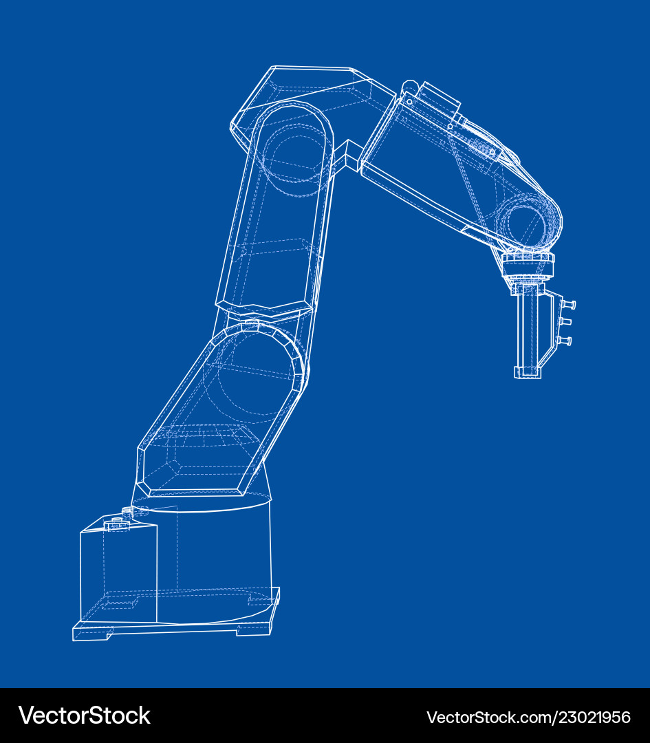 3D Robotic Arm Rendering vector image