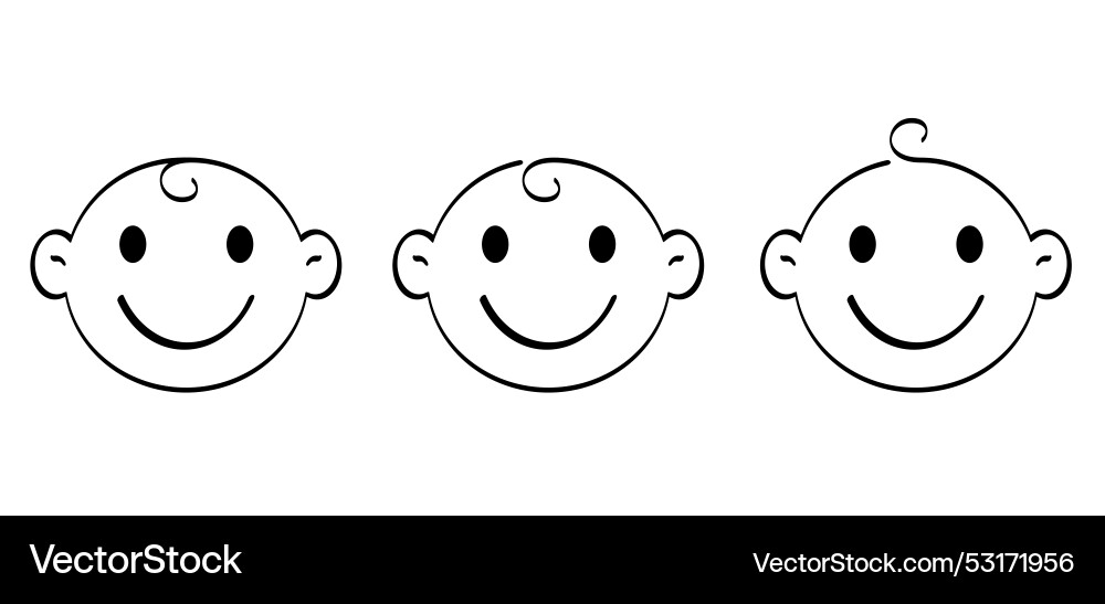 Cartoon Baby Gesicht Zeichnung glücklich Cartoon Baby Gesicht Zeichnung glücklich vektorbild