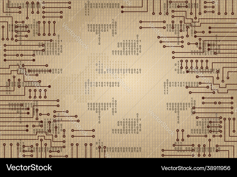 Electronic circuit and binary code Electronic circuit and binary code vector image
