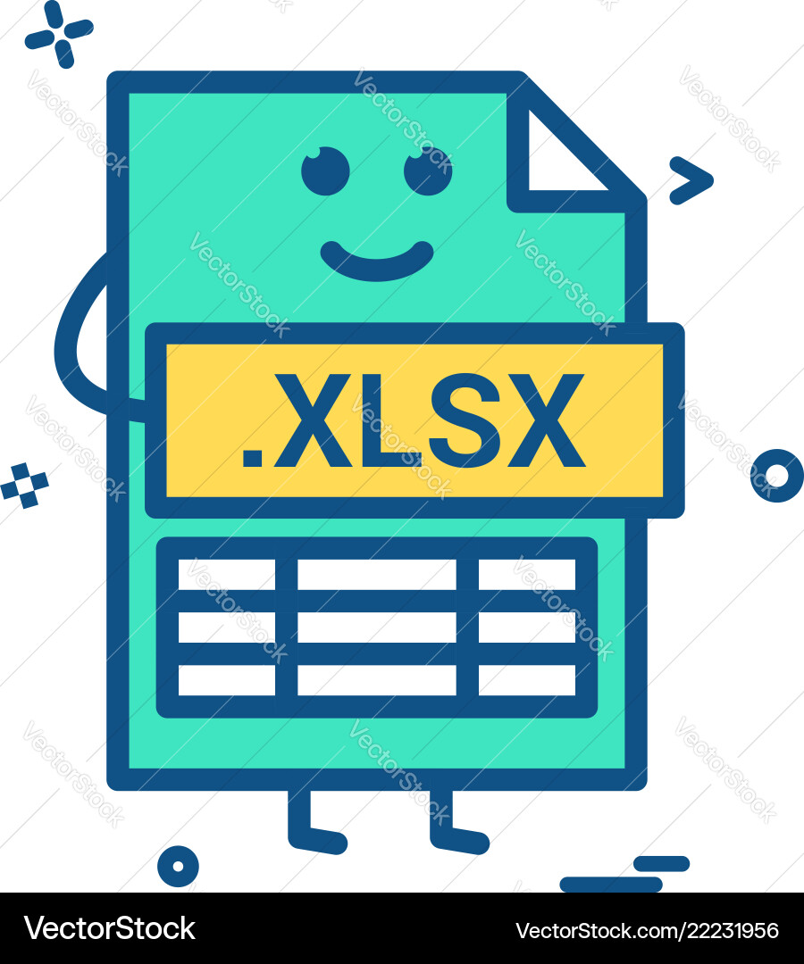 Excel XLSX File Icon vector image