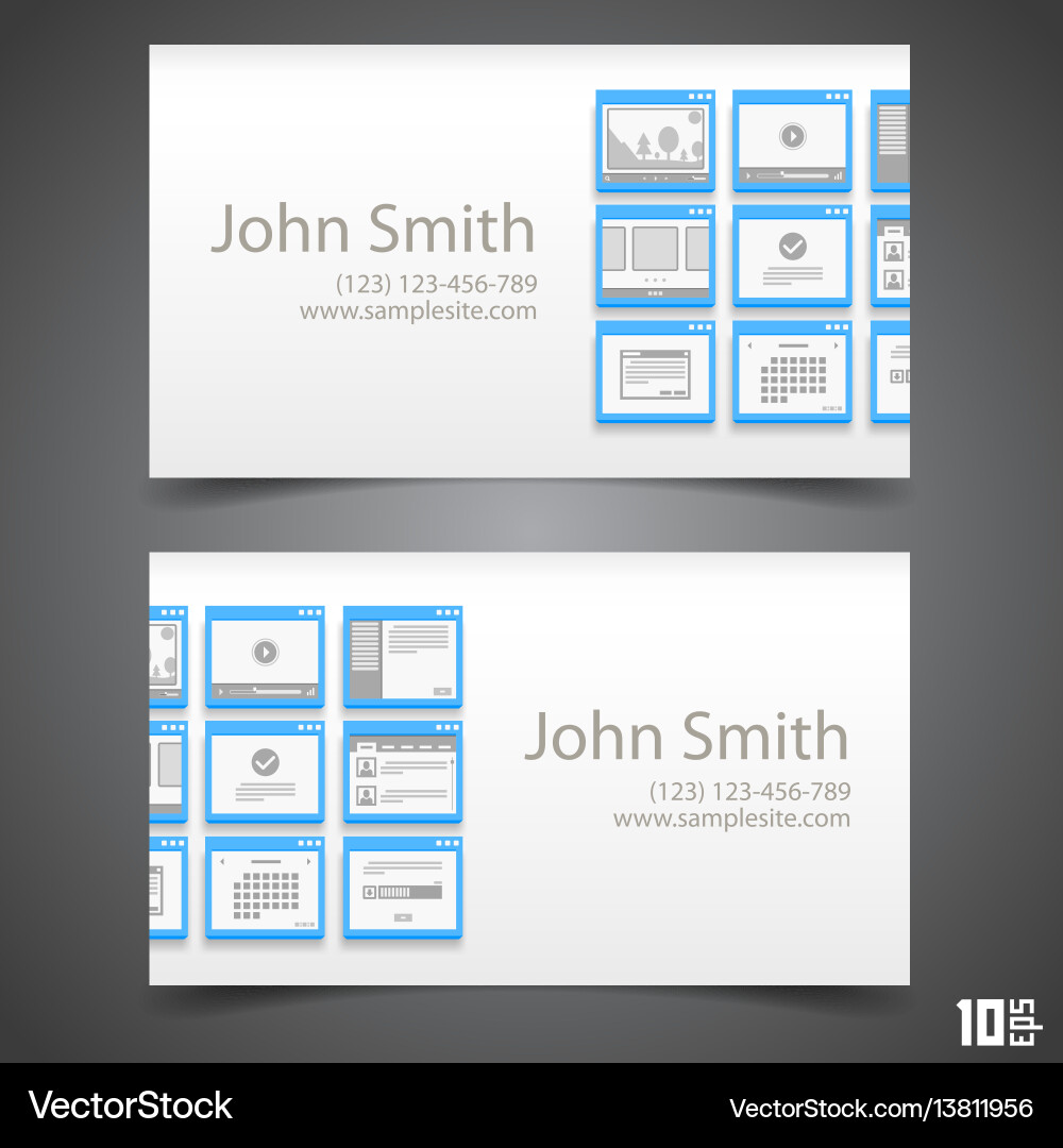 Flat windows frame calling card Flat windows frame calling card vector image