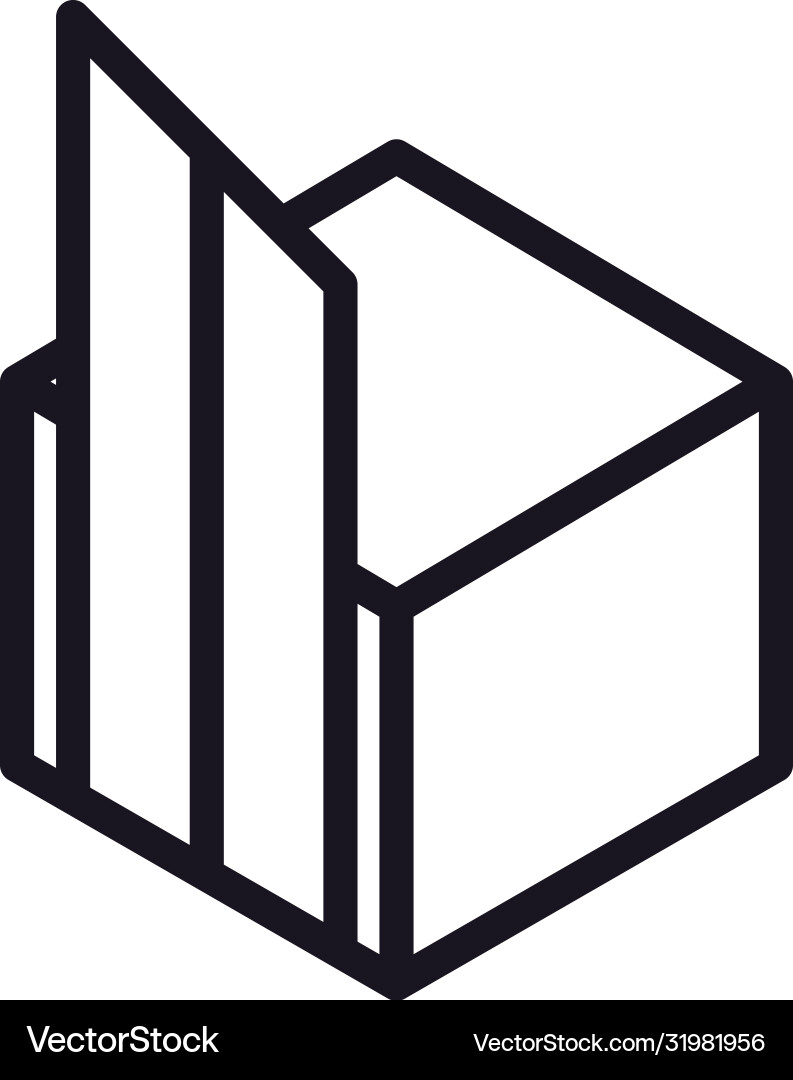 Geometric and abstract 3d cube line style icon Geometric and abstract 3d cube line style icon vector image