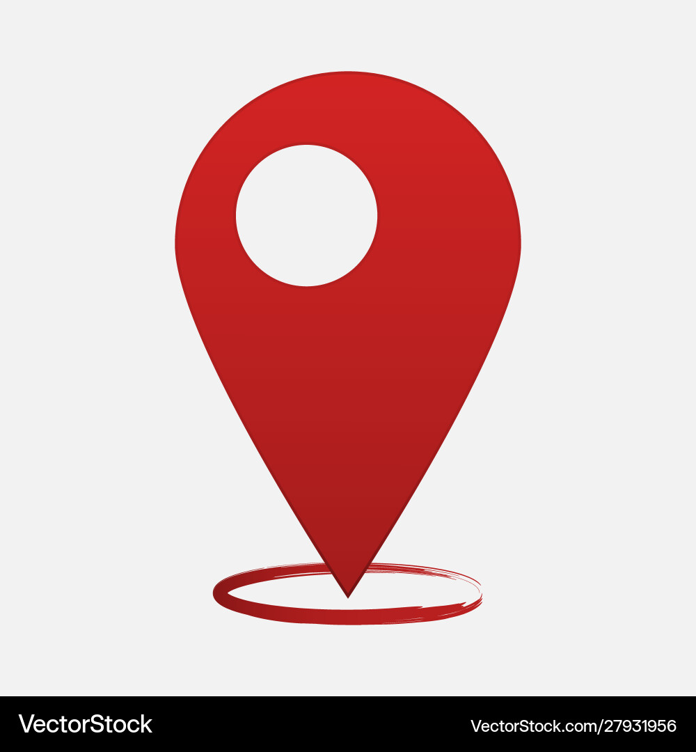 Image positioning on map mark gps icon red Vector Image