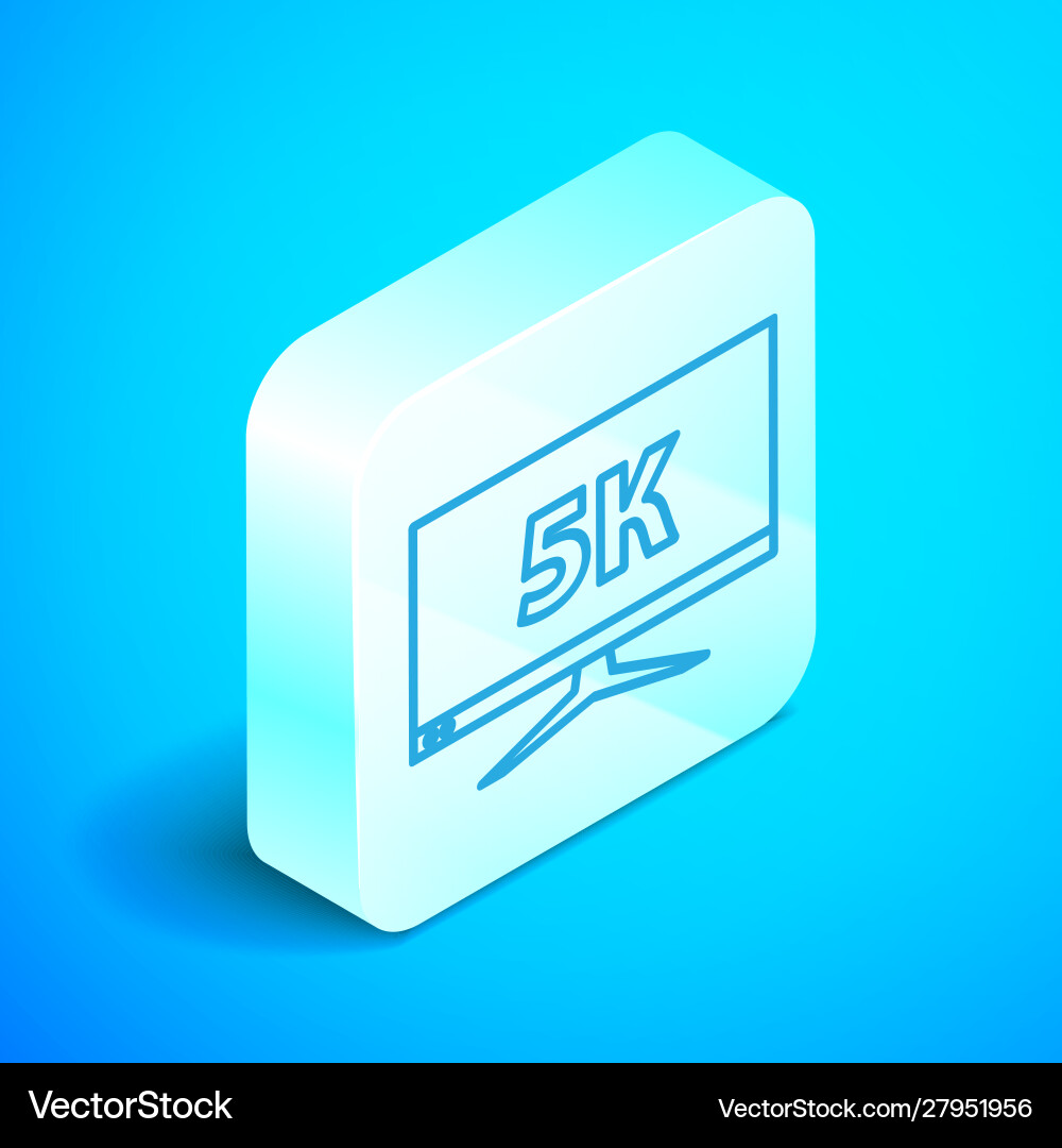 Isometric line computer pc monitor display with 5k Isometric line computer pc monitor display with 5k vector image