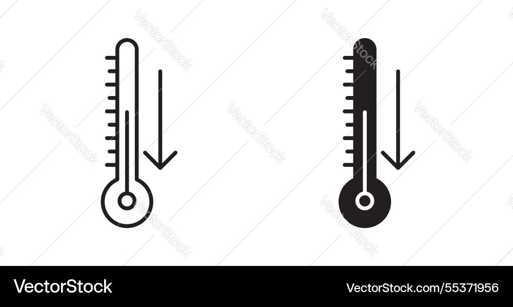 Low temperature icon set in thin line for web Vector Image