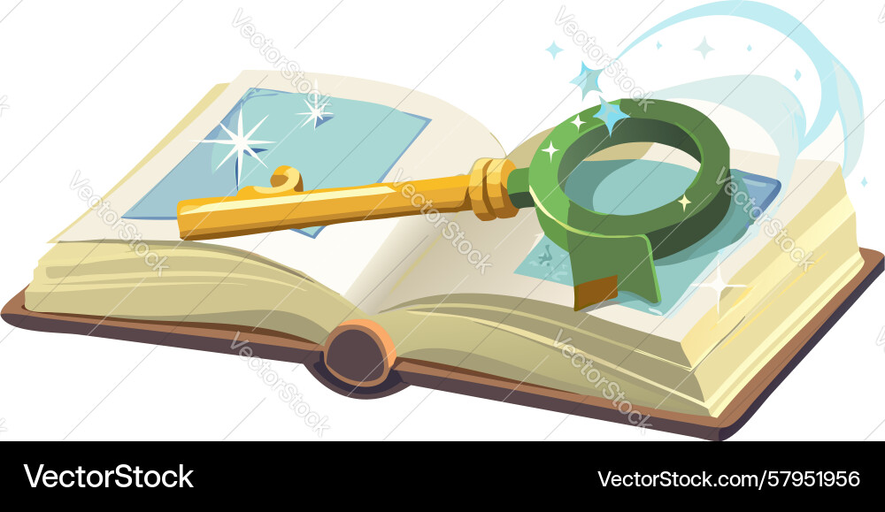 Magnifying key unlocking detail and deeper vector image