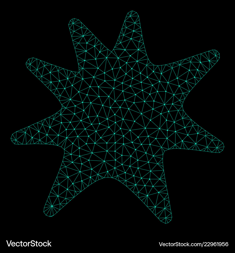 Mesh exploding boom in polygonal carcass Vector Image