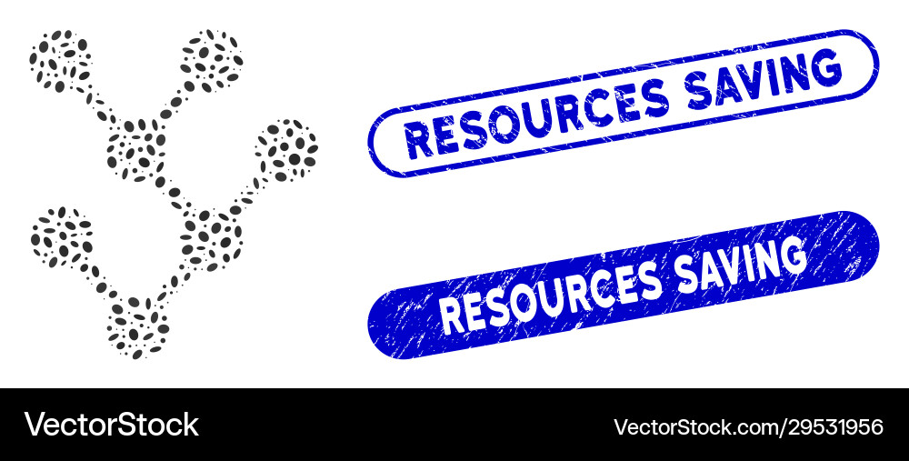 Oval collage binary tree with distress resources Oval collage binary tree with distress resources vector image