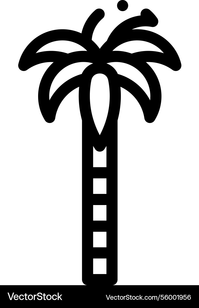 Palm tree icon thin linear style design isolated vector image